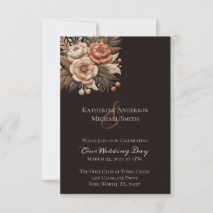 Invitación Flores de bodas occidentales en el país