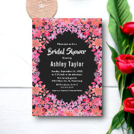 Invitación Flores de Boho Negras Flores Floral Floral Bridal 