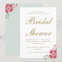 Invitación Flores de bonito Ducha Verde Nodal