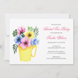Invitación Flores de bonito en un Fiesta de té de novia