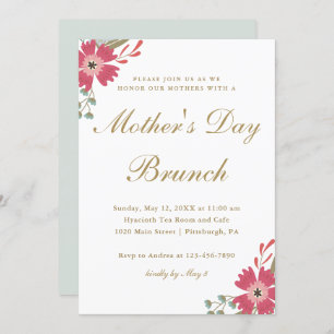 Invitación Flores de bonito y brunch del Día de la Madre Verd