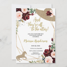 Invitación Flores de Borgoña Rosa Kentucky Derby Bridal Showe