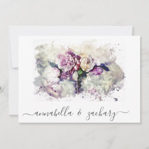 Invitación *~* Flores de Borgoña RSVP QR AR26 BODA floral