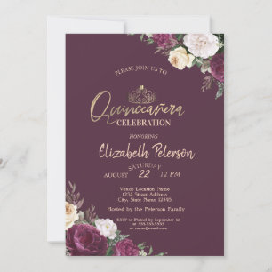 Invitación Flores de Borgoña Tiara
