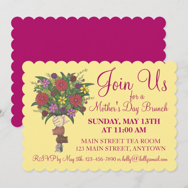 Invitación Flores de brunch de agradecimiento del profesor de (Anverso / Reverso)