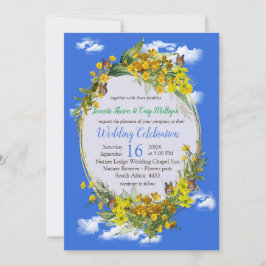 Invitación Flores de Butercup de primavera en las nubes