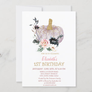 Invitación Flores de Calabaza Brillantes Cumpleaños