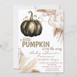 Invitación Flores de Calabaza Chic Hierba de las Pampas