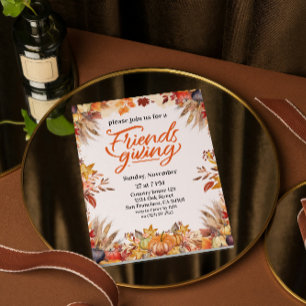 Invitación Flores de calabaza de la cena de Día de Acción de
