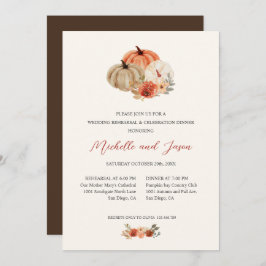 Invitación Flores de calabazas de otoño REHEARSAL elegante