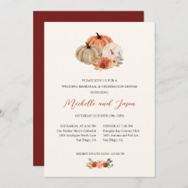 Invitación Flores de calabazas de otoño REHEARSAL elegante