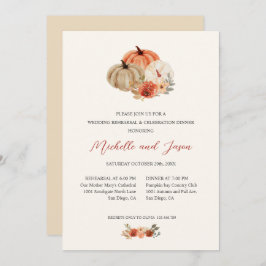 Invitación Flores de calabazas de otoño REHEARSAL elegante