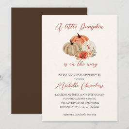 Invitación Flores de calabazas otoñales Elegante Baby Shower