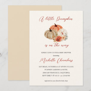 Invitación Flores de calabazas otoñales Elegante Baby Shower