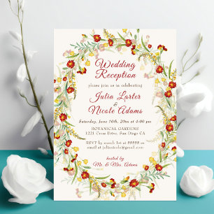 Invitación Flores de caléndula silvestre Follaje Recepción de