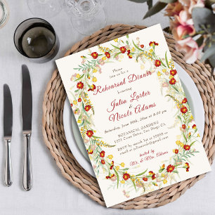 Invitación Flores de Caléndula Silvestre Reunión para Cena de