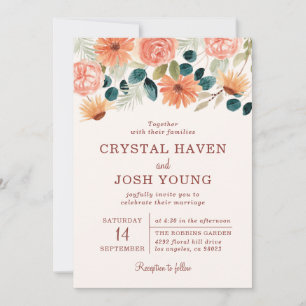 Invitación Flores de campo floral de otoño en otoño Boda