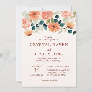 Invitación Flores de campo floral de otoño en otoño Boda
