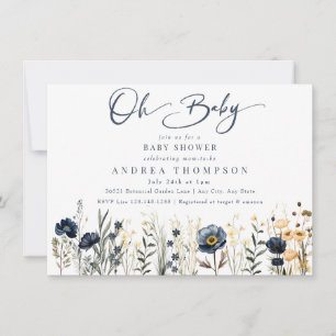 Invitación Flores de campo   Oh Baby Baby Shower