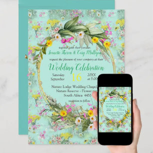 Invitación Flores de campo Retro Meadow
