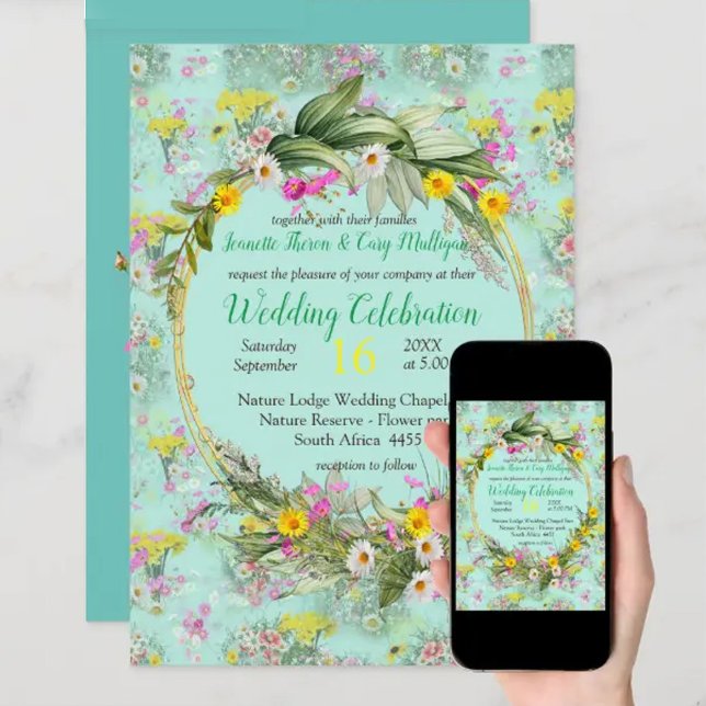 Invitación Flores de campo Retro Meadow (Subido por el creador)