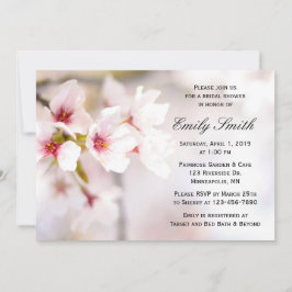 Invitación Flores de cerezo de primavera ducha de novia blanc