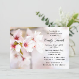 Invitación Flores de cerezo de primavera ducha de novia blanc