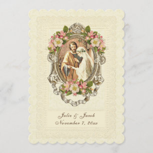 Invitación Flores de cerezo de vinagre tradicionales católico