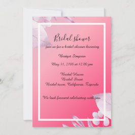 Invitación flores de cerezo rosa elegante verde ducha de novi