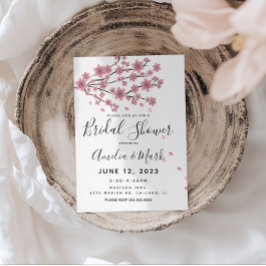 Invitación Flores de Cerezo Rubor Pétalos Boda Campestre
