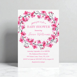 Invitación Flores de cerezo Sakura Baby shower