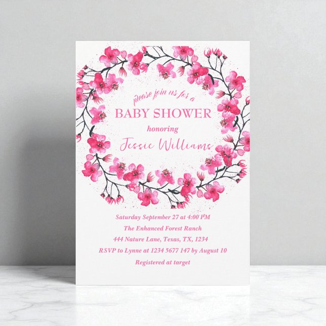 Invitación Flores de cerezo Sakura Baby shower (Subido por el creador)