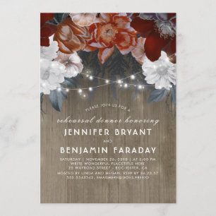 Invitación Flores de ciruela Encendido Rústico