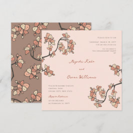 Invitación Flores de ciruela rosada/encolado Elegante Partido