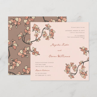 Invitación Flores de ciruelo/rosas Elegante fiesta de comprom