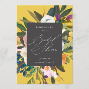 Invitación Flores de cítricos brillantes  Ducha caliente de n