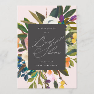 Invitación Flores de cítricos brillantes  Ducha nupcial