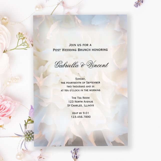 Invitación Flores de clavel blanco después de brunch Boda (Subido por el creador)