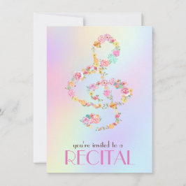 Invitación flores de color agua trébol clef