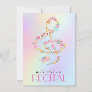 Invitación flores de color agua trébol clef