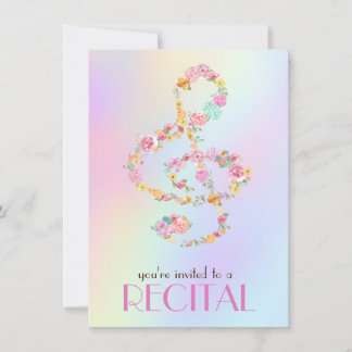 Invitación flores de color agua trébol clef