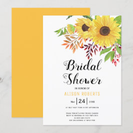 Invitación Flores de color amarillo girasol boda ducha de nov