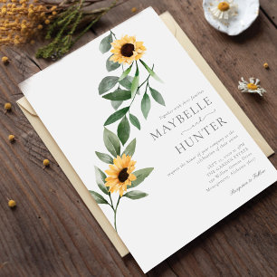 Invitación Flores de color amarillo y Boda de flores silvestr