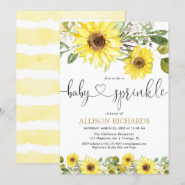 Invitación Flores de color de agua amarillo para bebé rociar