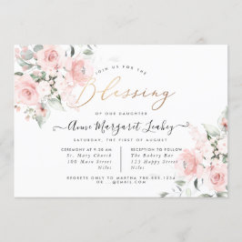 Invitación Flores de color de agua bendición para Rosas de Ru