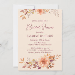 Invitación Flores de color de agua bohemia en ducha de novia