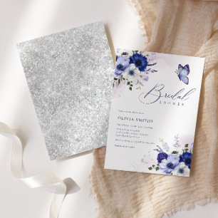 Invitación Flores de color de agua Boho Butterfly Ducha de no