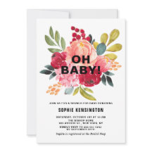 Flores de color de agua clásicas Baby Shower Brunc