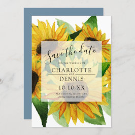 Invitación Flores de color de agua con azul cielo salvo la fe