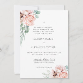 Invitación Flores de color de agua de Katrina Boho Boda catól